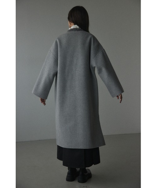 ブラックバイマウジー　 ノーカラーリバーコート　グレー BLACK BY MOUSSY | no collar rever coat (コート ) |SHEL'TTER
