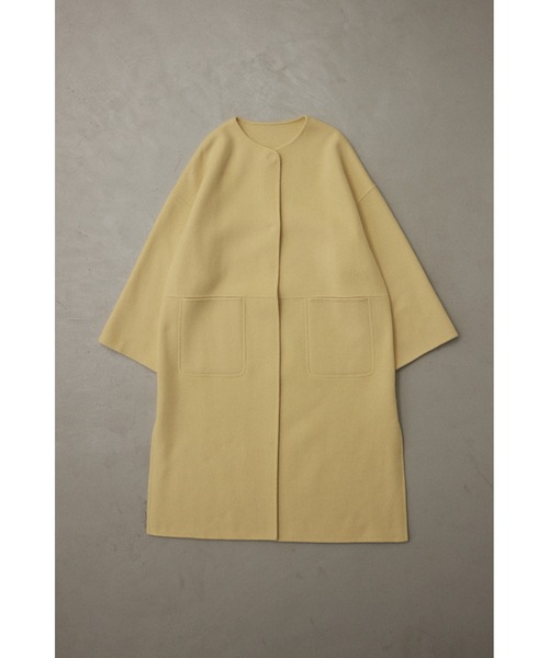 BLACK BY MOUSSY（ブラックバイマウジー）の「no collar rever coat(ノーカラーリバーコート)（ノーカラーコート・レディース・ブラック/ネイビー/グレー/ライトイエロー・1/2）」の9枚目の写真