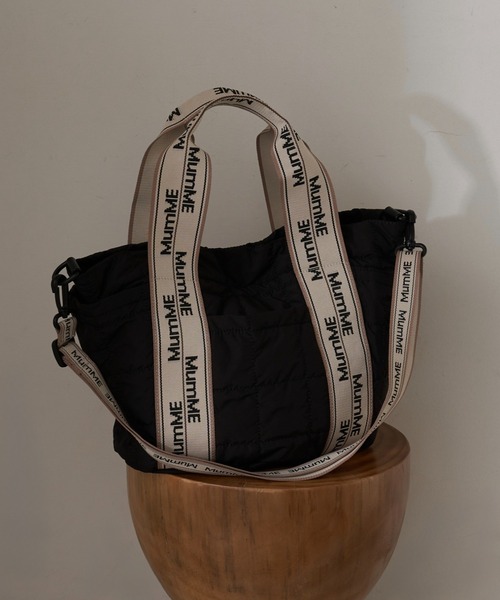 CIAOPANIC TYPY（チャオパニックティピー）の「:【MumME】ジャガードテープキルティングスクエアトートBAG（トートバッグ・レディース・ブラック/グレー/オフホワイト/シルバー/ホワイト・ONE SIZE）」の3枚目の写真