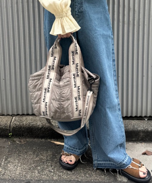 CIAOPANIC TYPY（チャオパニックティピー）の「:【MumME】ジャガードテープキルティングスクエアトートBAG（トートバッグ・レディース・ブラック/グレー/オフホワイト/シルバー/ホワイト・ONE SIZE）」の11枚目の写真