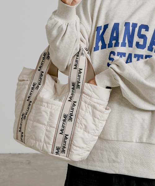 CIAOPANIC TYPY（チャオパニックティピー）の「:【MumME】ジャガードテープキルティングスクエアトートBAG（トートバッグ・レディース・ブラック/グレー/オフホワイト/シルバー/ホワイト・ONE SIZE）」の9枚目の写真