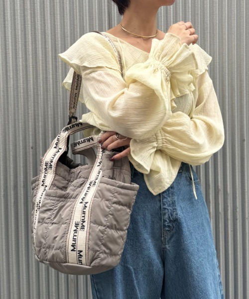 CIAOPANIC TYPY（チャオパニックティピー）の「:【MumME】ジャガードテープキルティングスクエアトートBAG（トートバッグ・レディース・ブラック/グレー/オフホワイト/シルバー/ホワイト・ONE SIZE）」の10枚目の写真