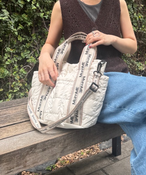 CIAOPANIC TYPY（チャオパニックティピー）の「:【MumME】ジャガードテープキルティングスクエアトートBAG（トートバッグ・レディース・ブラック/グレー/オフホワイト/シルバー/ホワイト・ONE SIZE）」の15枚目の写真