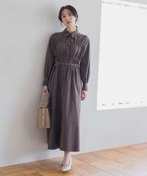 Andemiu | シャーリングシャツワンピース146632(シャツワンピース)