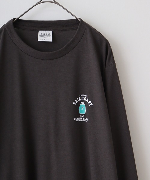 FUNALIVE(ファンアライブ)の「UVカット 吸水速乾アニマルプリント ロングスリーブTシャツ(Tシャツ/カットソー・メンズ・ホワイト/ブラック/ネイビー/ブラウン/ブルー/モカ/バーガンディー/スミクロ/ホワイト系その他2/ブラック系その他2/ブラック系その他3/ピーコックグリーン系・LL/M/L)」の4枚目の写真