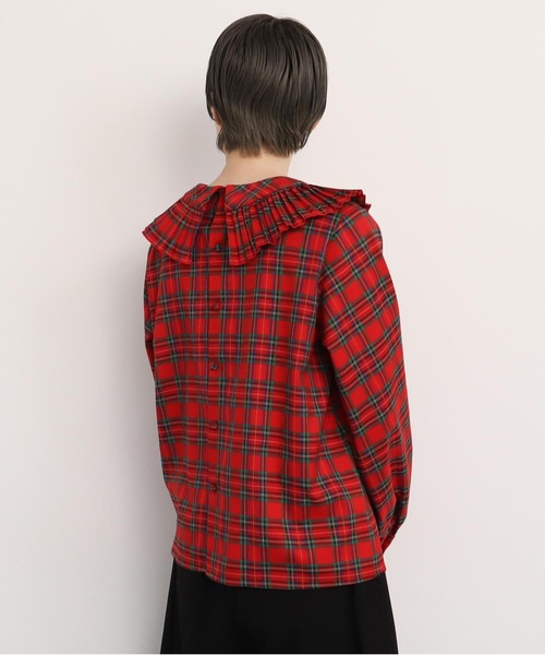 完売品 I am I ○Paper dish collar CHECK ブラウス