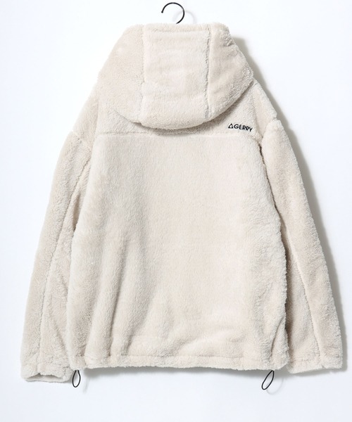 GERRY（ジェリー）の「GERRY/ジェリー オーバーサイズ ソフトボアフリース ジップアップパーカー フーディー/ボアジャケット/ボアブルゾン/レディース メンズ（ブルゾン・メンズ・アイボリー/ブラック・M/L/LL）」の6枚目の写真