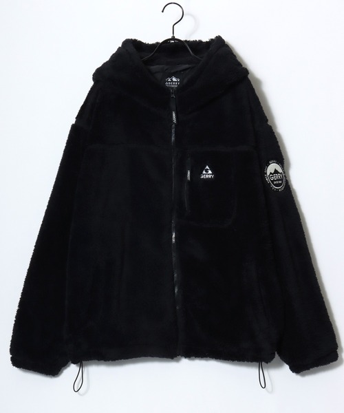 GERRY（ジェリー）の「GERRY/ジェリー オーバーサイズ ソフトボアフリース ジップアップパーカー フーディー/ボアジャケット/ボアブルゾン/レディース メンズ（ブルゾン・メンズ・アイボリー/ブラック・M/L/LL）」の7枚目の写真