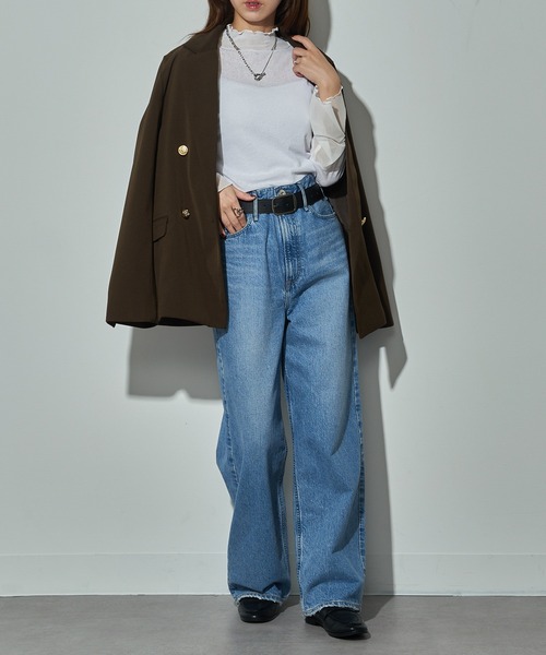 MAISON BREEZE reveur(メゾンブリーズレヴール)の「【MAISON BREEZE reveur】high neck sheer tops ハイネックシアートップス(Tシャツ/カットソー・レディース・グレイッシュベージュ/ブラック/ホワイト/レッド・FREE)」の17枚目の写真