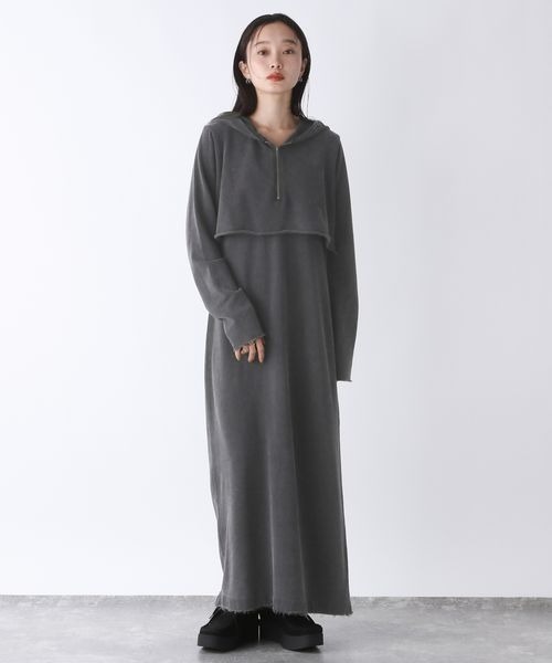 JEANASIS(ジーナシス)の「ハーフZIPパーカーワンピース/152248(ワンピース・レディース・ブラック/グリーン系その他/ホワイト・FREE)」の18枚目の写真