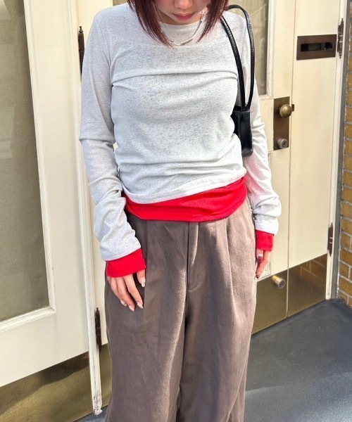 nemne store（ネンネストア）の「【keel】配色シアートップス（Tシャツ/カットソー・レディース・グレー/アイボリー・SMALL/MEDIUM）」の18枚目の写真