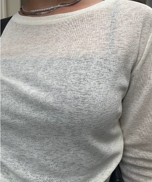 nemne store（ネンネストア）の「【keel】配色シアートップス（Tシャツ/カットソー・レディース・グレー/アイボリー・SMALL/MEDIUM）」の10枚目の写真