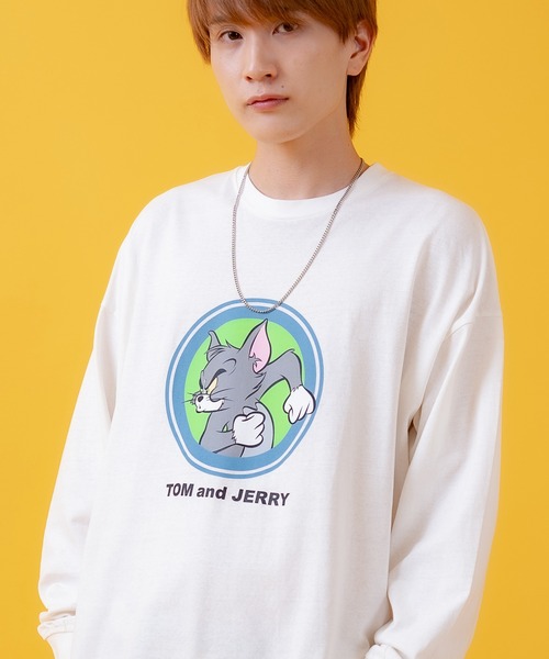 Tom&Jerry(トムアンドジェリー)の「【TOM&JERRY】プリント オーバーサイズ 長袖Tシャツ(Tシャツ/カットソー・メンズ・ホワイト系/ホワイト系1/ホワイト系2/杢グレー/パープル系/ブラック系2/ブラック系/オレンジ系1/ホワイト/グリーン/グレー系1/ベージュ系2/チャコールグレー/ホワイト系3/ホワイト系4/ホワイト系5/ホワイト系6/ブラック系4/ブラック系6/ライトグレー系5/グレー系3/グレー系6/ベージュ系/ネイビー系3/ネイビー系5/ブルー系4・MEDIUM/LARGE/X-LARGE)」の5枚目の写真