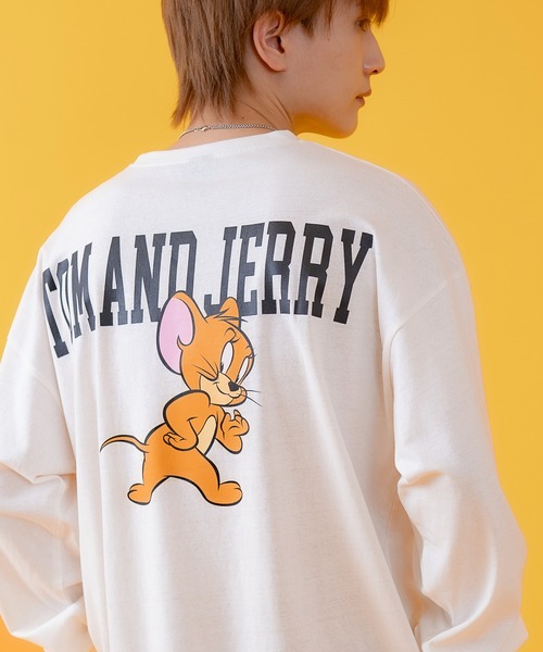Tom&Jerry(トムアンドジェリー)の「【TOM&JERRY】プリント オーバーサイズ 長袖Tシャツ(Tシャツ/カットソー・メンズ・ホワイト系/ホワイト系1/ホワイト系2/杢グレー/パープル系/ブラック系2/ブラック系/オレンジ系1/ホワイト/グリーン/グレー系1/ベージュ系2/チャコールグレー/ホワイト系3/ホワイト系4/ホワイト系5/ホワイト系6/ブラック系4/ブラック系6/ライトグレー系5/グレー系3/グレー系6/ベージュ系/ネイビー系3/ネイビー系5/ブルー系4・MEDIUM/LARGE/X-LARGE)」の8枚目の写真