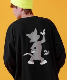 【TOM&JERRY】プリント オーバーサイズ 長袖Tシャツ