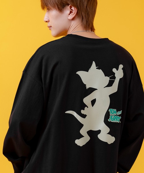 Tom&Jerry(トムアンドジェリー)の「【TOM&JERRY】プリント オーバーサイズ 長袖Tシャツ(Tシャツ/カットソー・メンズ・ホワイト系/ホワイト系1/ホワイト系2/杢グレー/パープル系/ブラック系2/ブラック系/オレンジ系1/ホワイト/グリーン/グレー系1/ベージュ系2/チャコールグレー/ホワイト系3/ホワイト系4/ホワイト系5/ホワイト系6/ブラック系4/ブラック系6/ライトグレー系5/グレー系3/グレー系6/ベージュ系/ネイビー系3/ネイビー系5/ブルー系4・MEDIUM/LARGE/X-LARGE)」の12枚目の写真