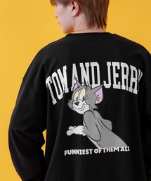 【TOM&JERRY】プリント オーバーサイズ 長袖Tシャツ