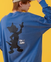 【TOM&JERRY】プリント オーバーサイズ 長袖Tシャツ