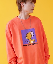TOM&JERRY（トムアンドジェリー）の「【TOM&JERRY】プリント オーバーサイズ 長袖Tシャツ（Tシャツ/カットソー）」