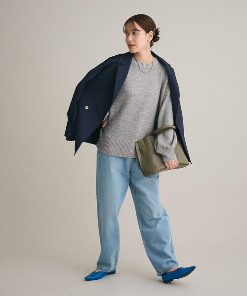 Green　Parks（グリーンパークス）の「ストレッチジャケット（テーラードジャケット・レディース・アイボリー/グレイッシュベージュ/ダークネイビー・FREE）」の18枚目の写真