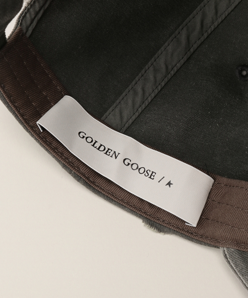 美品！GOLDEN GOOSE ゴールデングース キャップ カーキ×青ロゴ 美品！GOLDEN GOOSE ゴールデングース キャップ カーキ×青ロゴ
