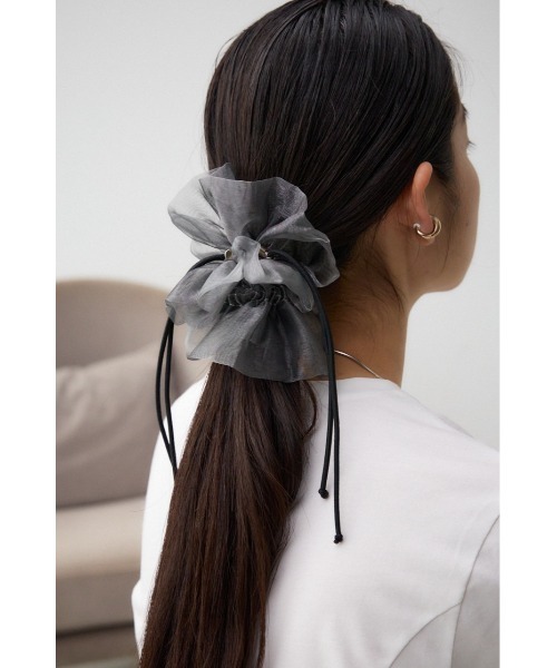 AZUL by moussy（アズールバイマウジー）の「シアードローストリングシュシュ（シュシュ・レディース・ブラック/グレー・FREE）」の10枚目の写真