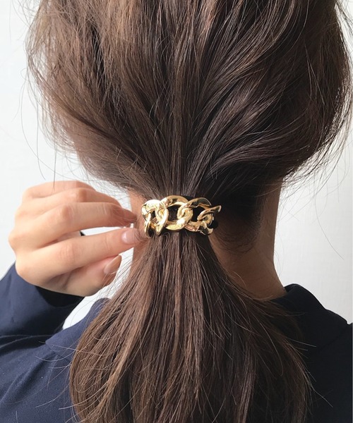 ciite'（シーテ）の「ボリュームリングチェーンヘアゴム（ヘアゴム・レディース・ゴールド・FREE）」の4枚目の写真