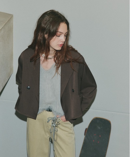 セール】ふんわりシャギー ニットベスト（ベスト）｜ad thie