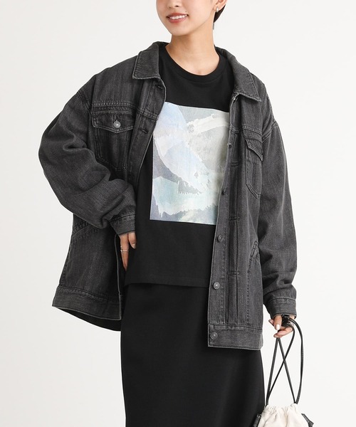 n'OrLABEL(ノアールレーベル)の「アートプリントロンT(Tシャツ/カットソー・レディース・オフホワイト/ブラック・1/2)」の14枚目の写真