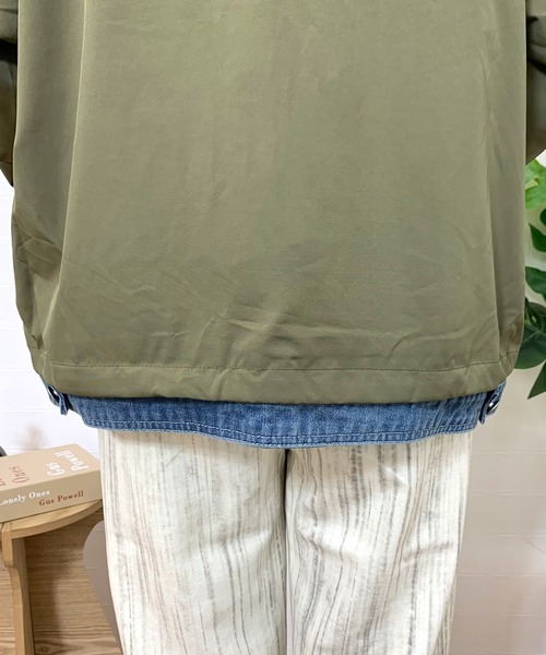 CRB（シーアールビー）の「デニムレイヤード切替ブルゾン（ブルゾン・レディース・カーキ/ブラック・F）」の6枚目の写真