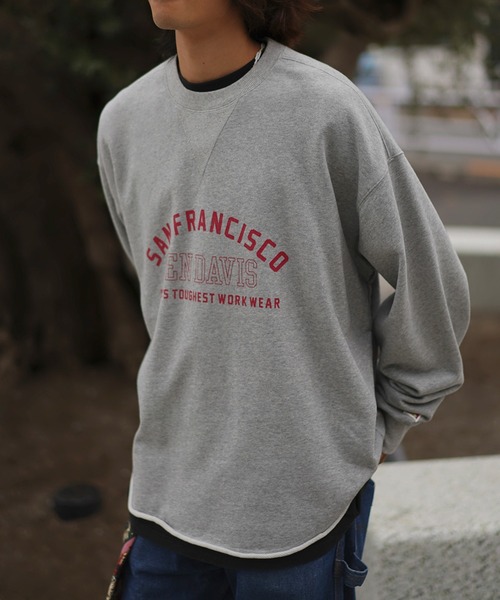 BEN DAVIS(ベンデイビス)の「《BEN DAVIS PROJECT LINE》PRINT SWEAT CREW(スウェット・メンズ・パープル/ヘザーグレー/ブラック・MEDIUM/LARGE/X-LARGE)」の1枚目の写真