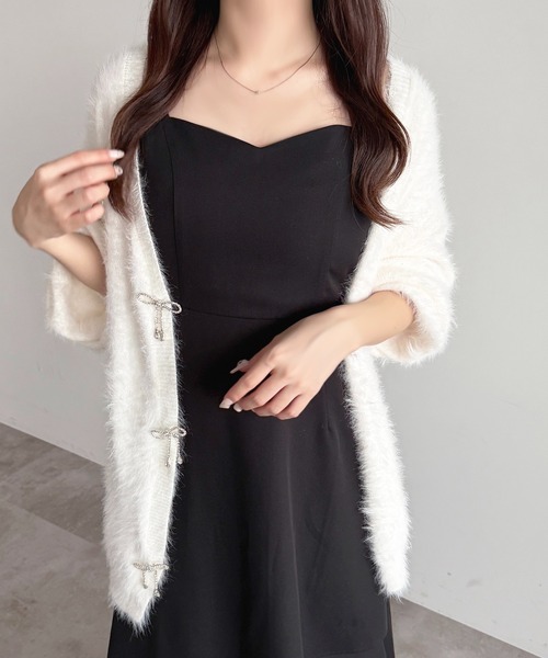 セール】リボンシャギーロングカーディガン【ZOZOTOWN限定アイテム