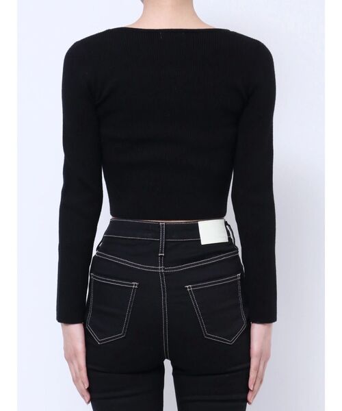 GYDA（ジェイダ）の「GYGYエンボスニットトップス（ニット/セーター・レディース・オフホワイト/ブラック/スカイブルー・FREE）」の12枚目の写真