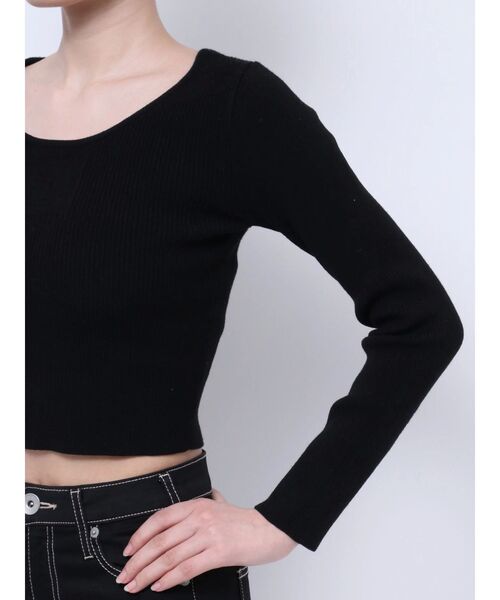 GYDA（ジェイダ）の「GYGYエンボスニットトップス（ニット/セーター・レディース・オフホワイト/ブラック/スカイブルー・FREE）」の14枚目の写真