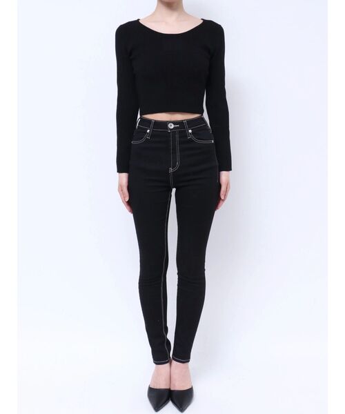 GYDA（ジェイダ）の「GYGYエンボスニットトップス（ニット/セーター・レディース・オフホワイト/ブラック/スカイブルー・FREE）」の17枚目の写真