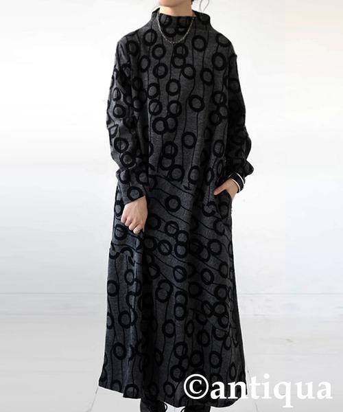 ドットストライプワンピース（ワンピース）｜antiqua（アンティカ）