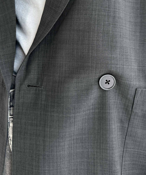 classicalelf（クラシカルエルフ）の「さらりと羽織る、大人の余裕。麻調シアー素材ドルマンスリーブオーバーサイズダブルテーラードジャケット（長袖）（テーラードジャケット・レディース・ベージュ/チャコール/ブラック・LARGE/MEDIUM/SMALL/X-LARGE）」の13枚目の写真