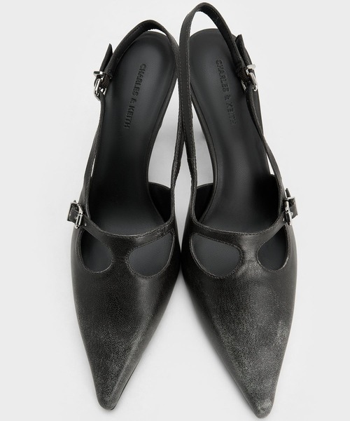 CHARLES & KEITH(チャールズ & キース)の「Tバー バックルポインテッドトゥスリングバックパンプス(パンプス・レディース・ブラック系その他7/ブラック/ライトアッシュグレー・22.5cm/22cm/26.5cm/25.5cm/25cm/24.5cm/23.5cm/23cm)」の7枚目の写真