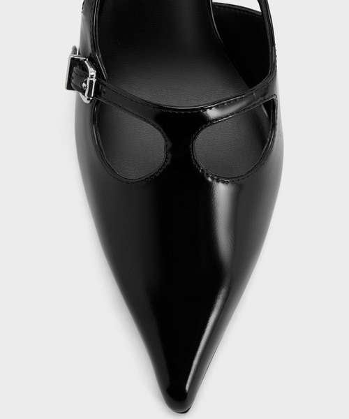 CHARLES & KEITH(チャールズ & キース)の「Tバー バックルポインテッドトゥスリングバックパンプス(パンプス・レディース・ブラック系その他7/ブラック/ライトアッシュグレー・22.5cm/22cm/26.5cm/25.5cm/25cm/24.5cm/23.5cm/23cm)」の14枚目の写真