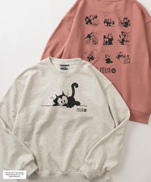 【0】【FELIX THE CAT/フィリックス・ザ・キャット】マルチイラスト&ツアーロゴデザイン バックプリント スウェット/トレーナー/