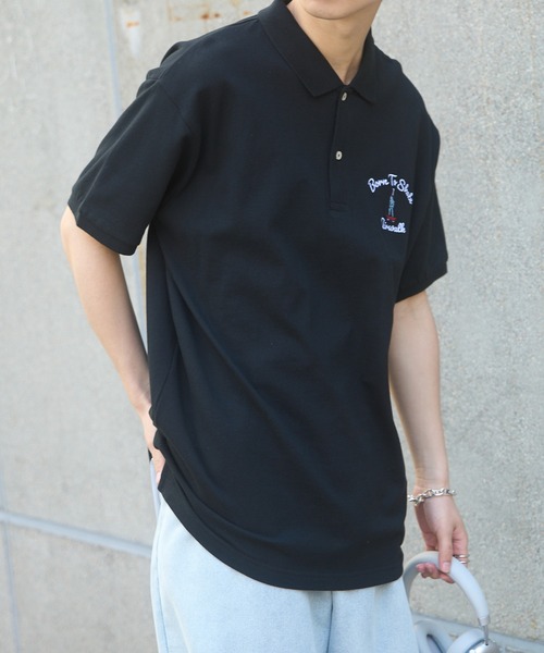 AIRWALK(エアウォーク)の「【AIRWALK】OVER SIZE ”Born to skate” short sleeve POLO shirts(ポロシャツ・メンズ・グリーン/ブラック/ホワイト/ネイビー・XL/L/M/S)」の16枚目の写真