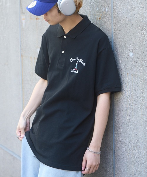 AIRWALK(エアウォーク)の「【AIRWALK】OVER SIZE ”Born to skate” short sleeve POLO shirts(ポロシャツ・メンズ・グリーン/ブラック/ホワイト/ネイビー・XL/L/M/S)」の14枚目の写真