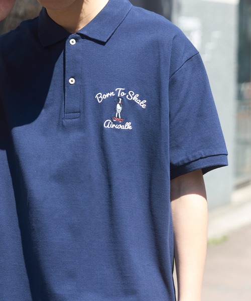 AIRWALK(エアウォーク)の「【AIRWALK】OVER SIZE ”Born to skate” short sleeve POLO shirts(ポロシャツ・メンズ・グリーン/ブラック/ホワイト/ネイビー・XL/L/M/S)」の6枚目の写真