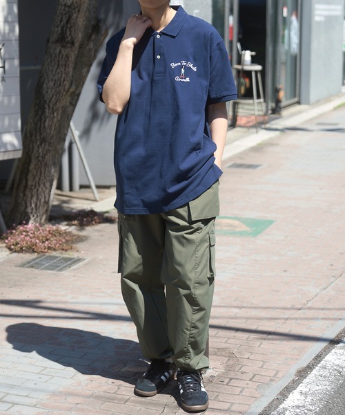 AIRWALK(エアウォーク)の「【AIRWALK】OVER SIZE ”Born to skate” short sleeve POLO shirts(ポロシャツ・メンズ・グリーン/ブラック/ホワイト/ネイビー・XL/L/M/S)」の13枚目の写真