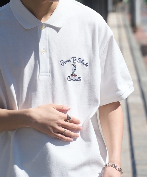 AIRWALK(エアウォーク)の「【AIRWALK】OVER SIZE ”Born to skate” short sleeve POLO shirts(ポロシャツ・メンズ・グリーン/ブラック/ホワイト/ネイビー・XL/L/M/S)」の20枚目の写真