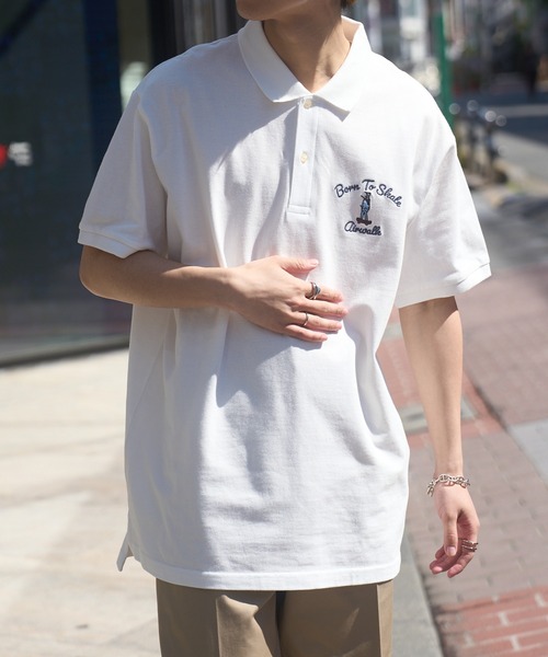 AIRWALK(エアウォーク)の「【AIRWALK】OVER SIZE ”Born to skate” short sleeve POLO shirts(ポロシャツ・メンズ・グリーン/ブラック/ホワイト/ネイビー・XL/L/M/S)」の21枚目の写真