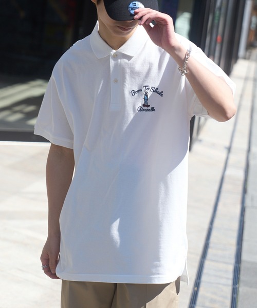 AIRWALK(エアウォーク)の「【AIRWALK】OVER SIZE ”Born to skate” short sleeve POLO shirts(ポロシャツ・メンズ・グリーン/ブラック/ホワイト/ネイビー・XL/L/M/S)」の22枚目の写真
