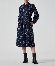 タグ付　ピーエスポールスミス　ロングワンピース　　ラビット　ダリ　ベルト付　紺 タグ付 ピーエスポールスミス ロングワンピース ラビット ダリ ベルト