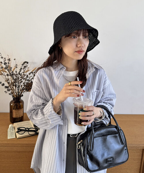 DISCOAT（ディスコート）の「スカシサーモハット（キャップ・レディース・ベージュ/ブラック・FREE）」の5枚目の写真