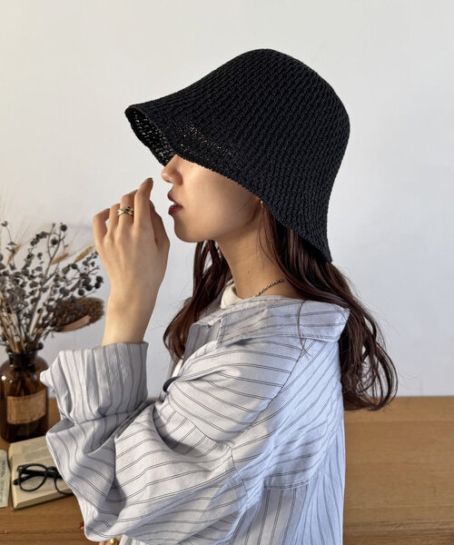 DISCOAT（ディスコート）の「スカシサーモハット（キャップ・レディース・ベージュ/ブラック・FREE）」の6枚目の写真